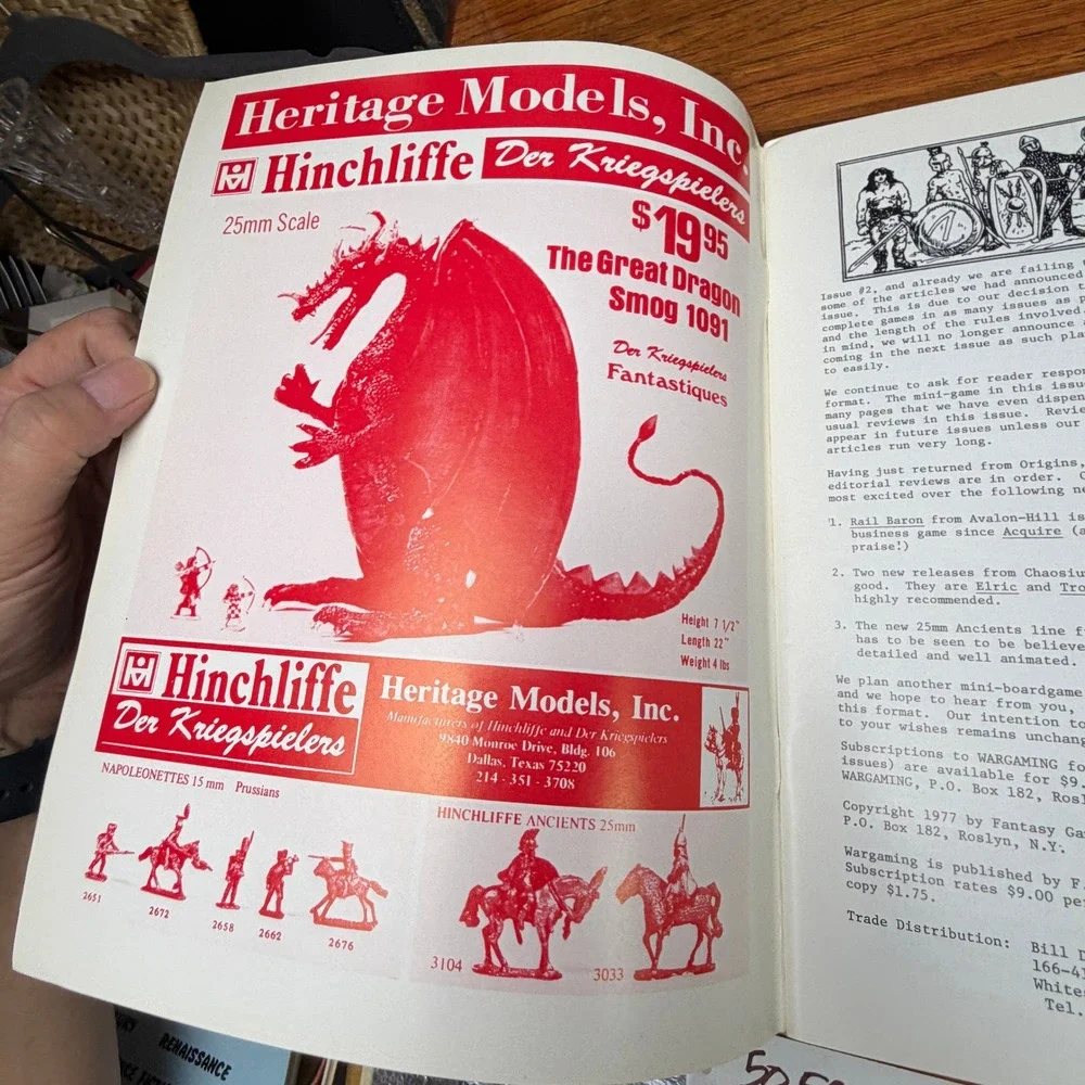 Wargaming Magazine No 2, 1977 Fantasy Games Unlimited Blue Vintage Simulation